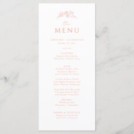 Perzik Monogram Bruiloft Menu