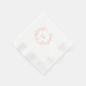 Perzik Monogram Bruiloft Servet (Hoek)