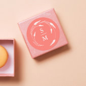 Perzik Monogram Bruiloft Stickers