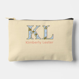 perzik monogram naam letter vintage vet pastel ret etui