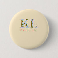 perzik monogram naam letter vintage vet pastel ret