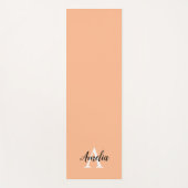 Perzik Monogram Script Yoga Mat (Voorkant)