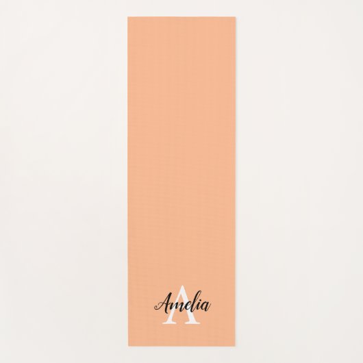 Perzik Monogram Script Yoga Mat (Voorkant)