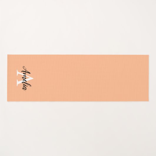 Perzik Monogram Script Yoga Mat (Voorkant (horizontaal))
