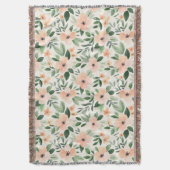 Perzik Munt Bloemen Deken (Voorkant Verticaal)