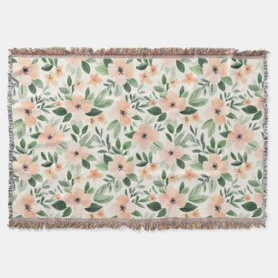 Perzik Munt Bloemen Deken