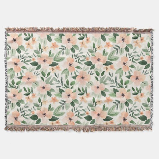 Perzik Munt Bloemen Deken (Voorkant)