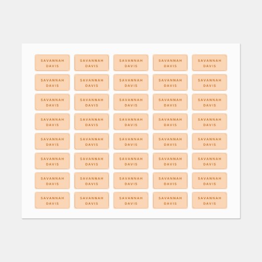 Perzik naam meisje labels (Vel)