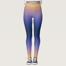 Perzik naar Indigo Gradiënt Elegante Ombre Sportle Leggings