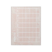 Perzik Niet-gedateerde Kalender Notitieblok (Linkerzijde)