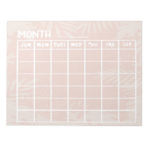 Perzik Niet-gedateerde Kalender Notitieblok