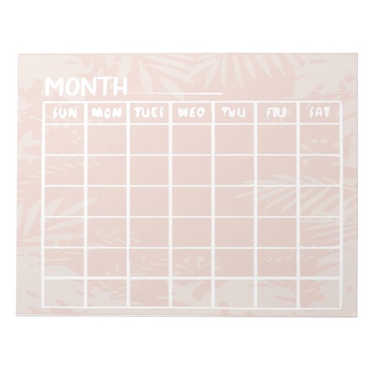 Perzik Niet-gedateerde Kalender Notitieblok (Voorkant)
