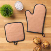Perzik ombre verloop geometrisch mesh patroon ovenwant & pannenlap set (Top down)