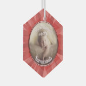 Perzik onze kleine Gerber Baby foto Glas Ornament (Voorkant Rechts)