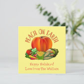 Perzik op aarde Grappige Kerstkaart met een grapje (Staand voorkant)