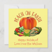 Perzik op aarde Grappige Kerstkaart met een grapje (Voorkant)