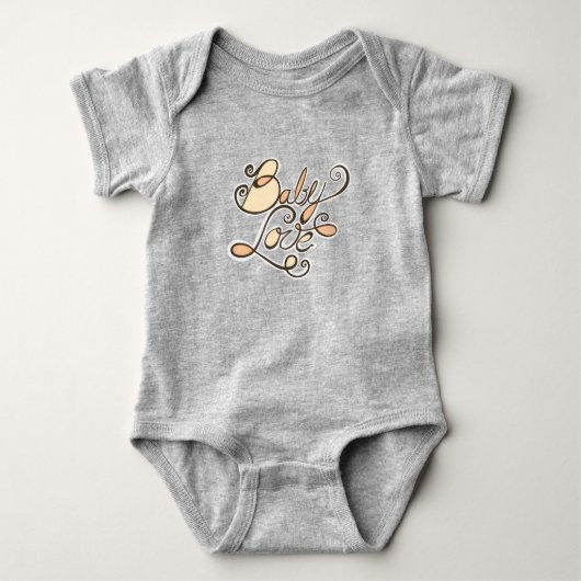 Perzik Oranje Baby Liefde Romper (Voorkant)