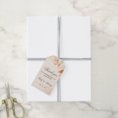 Perzik Oranje Bloemige Hemelse Favor  Cadeaulabel (Met Touw)