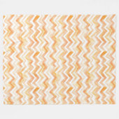 Perzik Oranje Chevron Strepen Fleece Deken (Voorkant (Horizontaal))