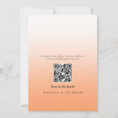 Perzik Oranje Dons Elegant Schrift Modern Minimali Save The Date (Achterkant)