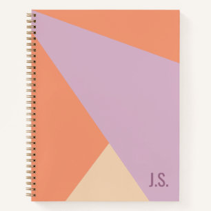 Perzik Oranje En Lavendel Geometrische Kleurblokke Notitieboek