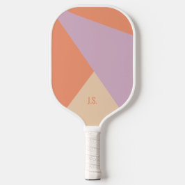 Perzik Oranje En Lavendel Geometrische Kleurblokke Pickleball Paddle