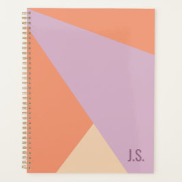 Perzik Oranje En Lavendel Geometrische Kleurblokke Planner