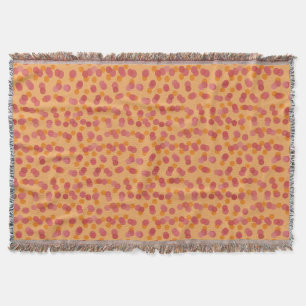 Perzik-, oranje- en roze polka stippen deken