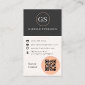 Perzik Oranje Foto QR Code Visitekaartje (Achterkant)