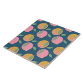Perzik Oranje Fruit Patroon Roze Tegeltje (Zijkant)