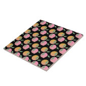 Perzik Oranje Fruit Patroon Roze Tegeltje (Zijkant)