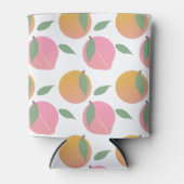 Perzik Oranje Fruit Patroon Wit Blikjeskoeler (Voorkant)