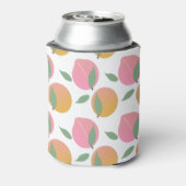 Perzik Oranje Fruit Patroon Wit Blikjeskoeler (Blikje Achterkant)