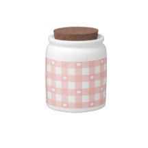 Perzik Oranje Geruite Pouf
