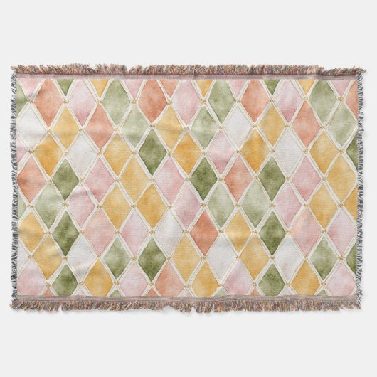 Perzik Oranje Groen Geel Blush   Deken (Voorkant)