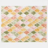 Perzik Oranje Groen Geel Blush   Fleece Deken (Voorkant (Horizontaal))