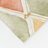 Perzik Oranje Groen Geel Blush   Fleece Deken (Hoek)