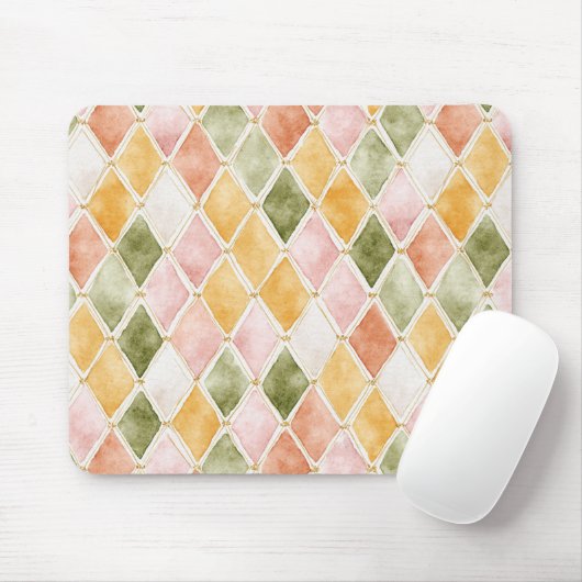 Perzik Oranje Groen Geel Blush Muismat (Met muis)