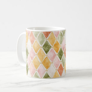 Perzik Oranje Groen Geel Blush Roze Abstract Koffiemok