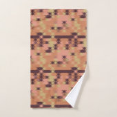Perzik oranje rood geel geometrisch bad handdoek (Handdoek)