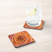 Perzik Oranje Roos Kunst Coaster Set Bier Onderzetter (Rechterzijde)