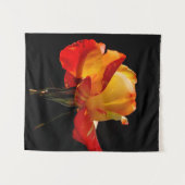 Perzik Oranje Roos Wandkleed (Voorkant (horizontaal))