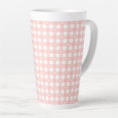 Perzik Oranje Ruitjes Latte Mok (Rechterhoek)