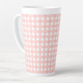 Perzik Oranje Ruitjes Latte Mok (Linkerhoek)