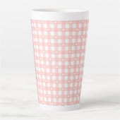 Perzik Oranje Ruitjes Latte Mok (Voorkant)