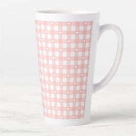 Perzik Oranje Ruitjes Latte Mok