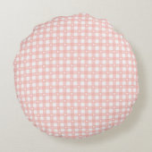 Perzik Oranje Ruitjes Rond Kussen (Achterkant)