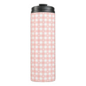 Perzik Oranje Ruitjes Thermosbeker (Voorkant)