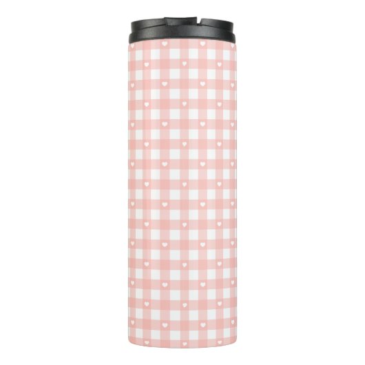 Perzik Oranje Ruitjes Thermosbeker (Achterkant)
