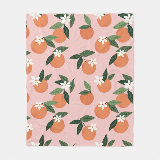 Perzik Oranje sappatroon Fleece Deken (Voorkant)